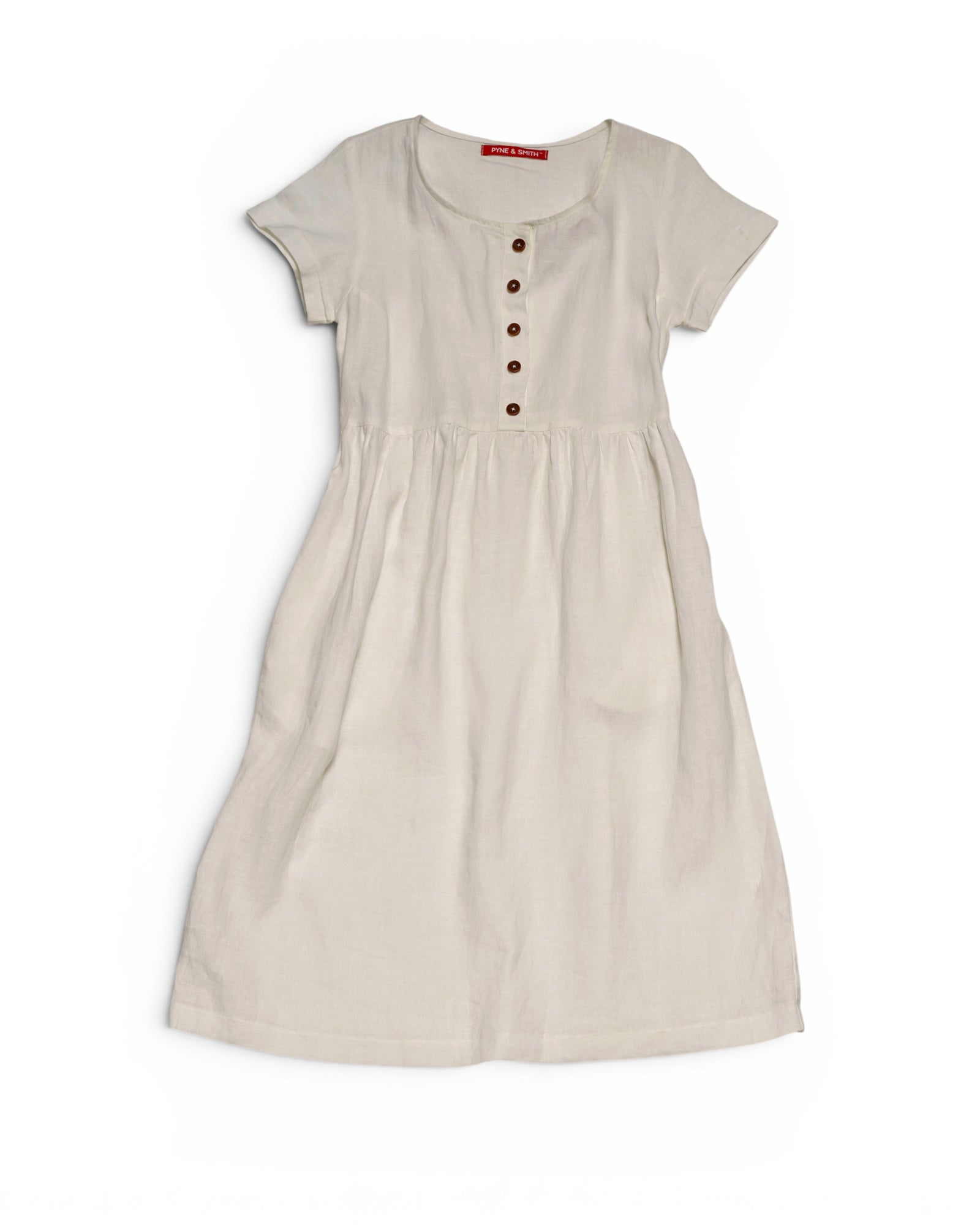 Original Linen Dress in Brown & Cream Check