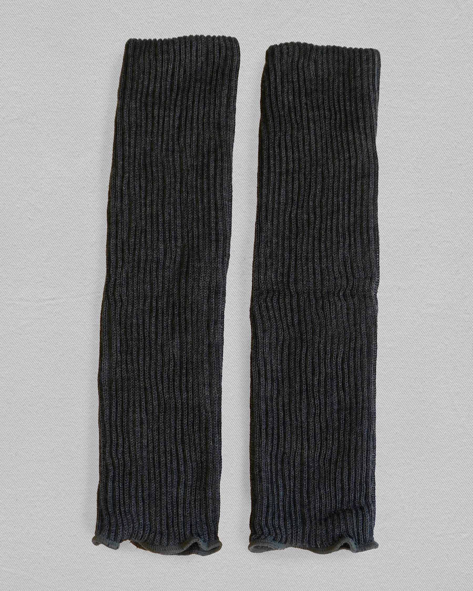 Silk Wool Leg Warmers in Charcoal