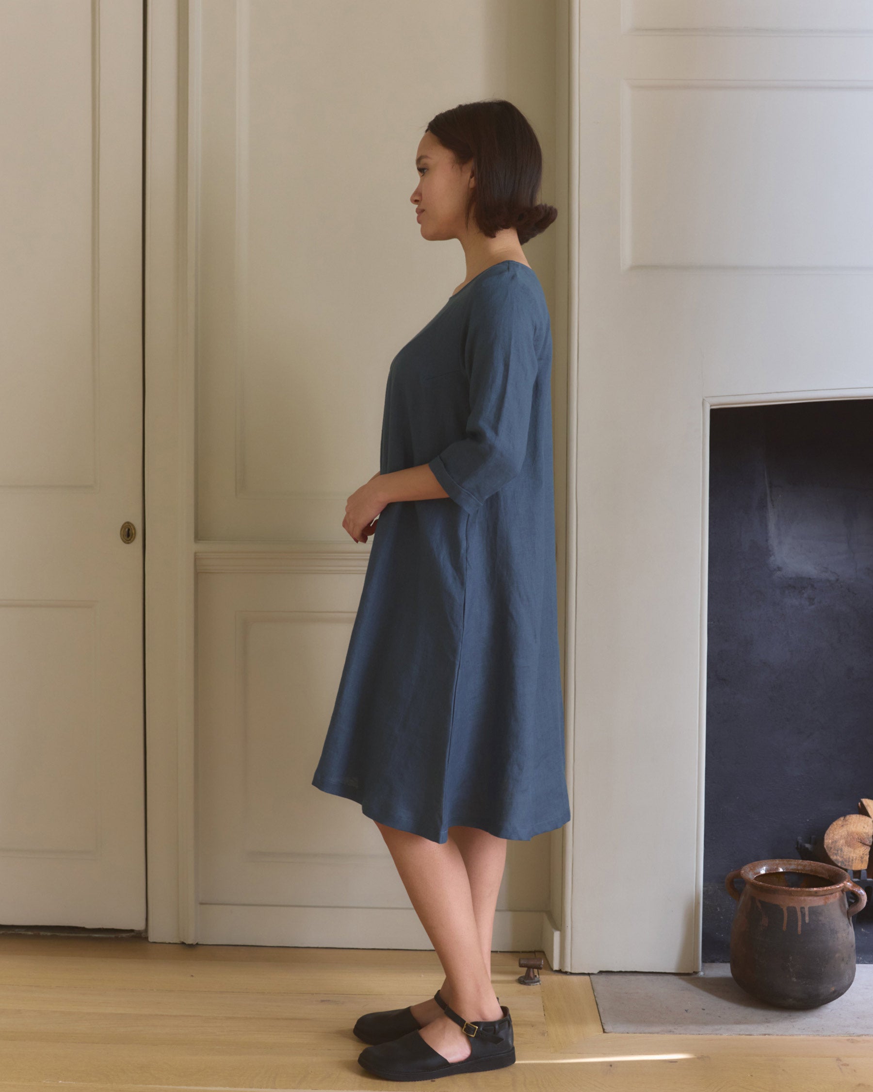 A-line Linen Dress With Pockets | Pyne & Smith A-line Linen Dress With Pockets | Pyne & Smith