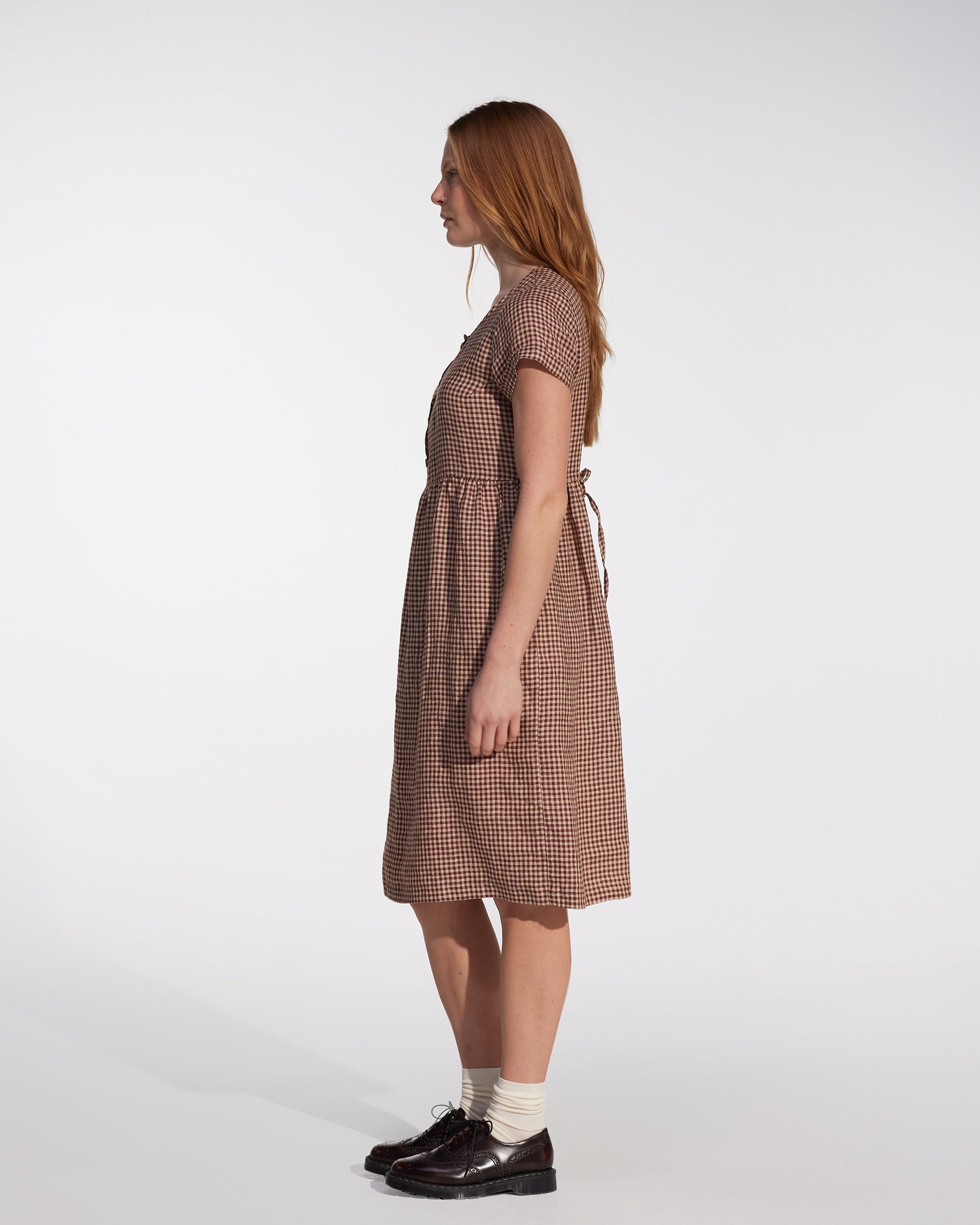 No.11 Classic Button Up Linen Dress in Topsham Check | Pyne & Smith Clothiers No.11 Classic Button Up Linen Dress in Topsham Check | Pyne & Smith Clothiers