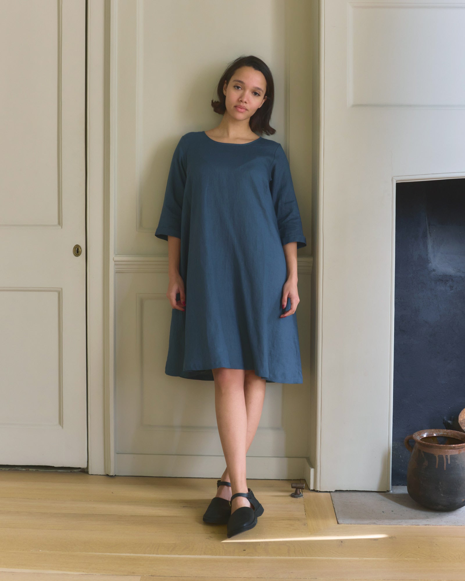 No.29 A-Line Linen Dress in Stargazer | Pyne & Smith Clothiers No.29 A-Line Linen Dress in Stargazer | Pyne & Smith Clothiers