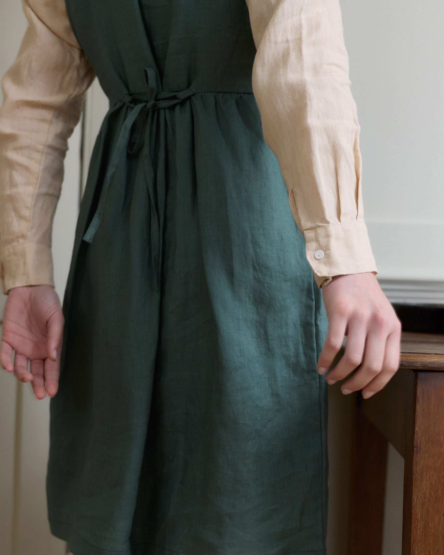 The Pinafore Dress in Carriage Green | Pyne & Smith The Pinafore Dress in Carriage Green | Pyne & Smith