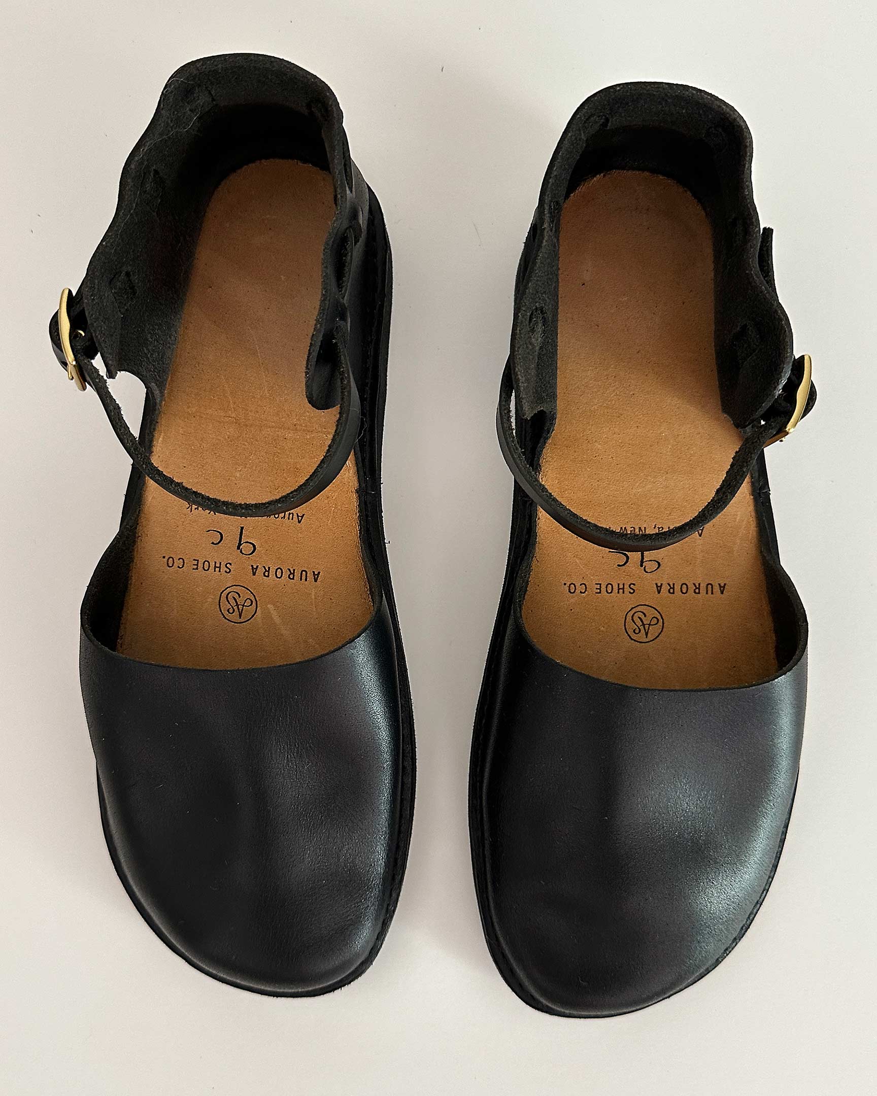 Black Leather Mary Jane Shoes - Main Image