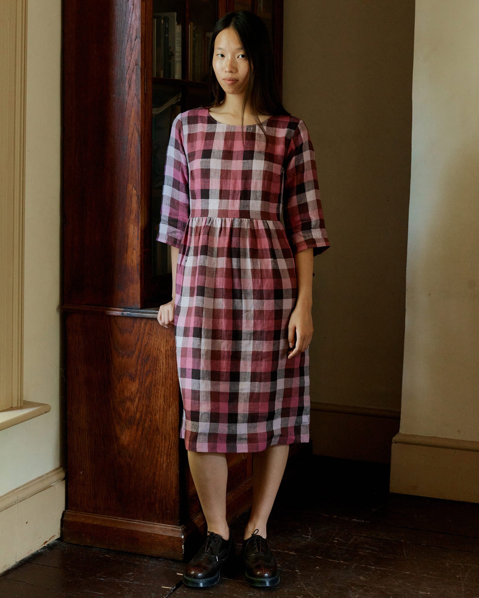 Linen Midi Dress in Viola Melange | Pyne & Smith Linen Midi Dress in Viola Melange | Pyne & Smith