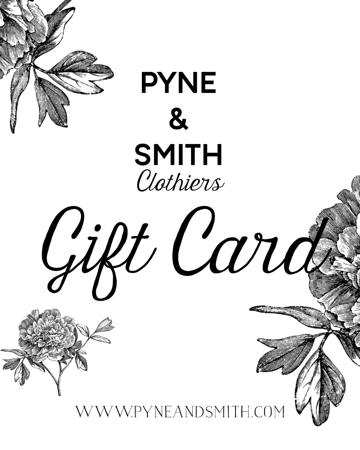 Pyne & Smith Gift Card - Pyne and Smith Clothiers