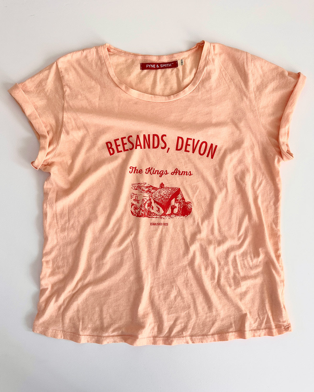 Organic Cotton T-shirt in Apricot | Pyne & Smith