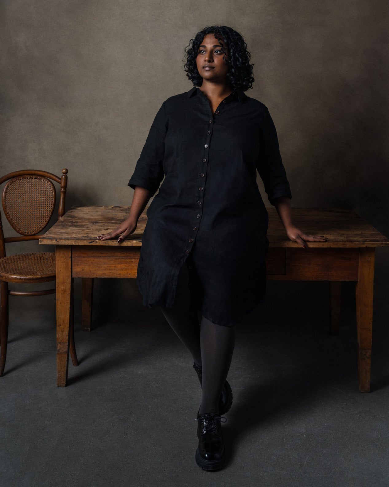 Linen Shirtdress in Black | Pyne & Smith Linen Shirtdress in Black | Pyne & Smith
