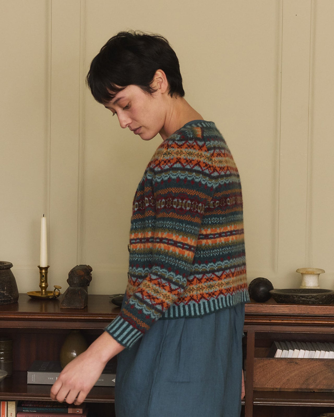 Fair Isle Lambswool Cardigan in Prelude