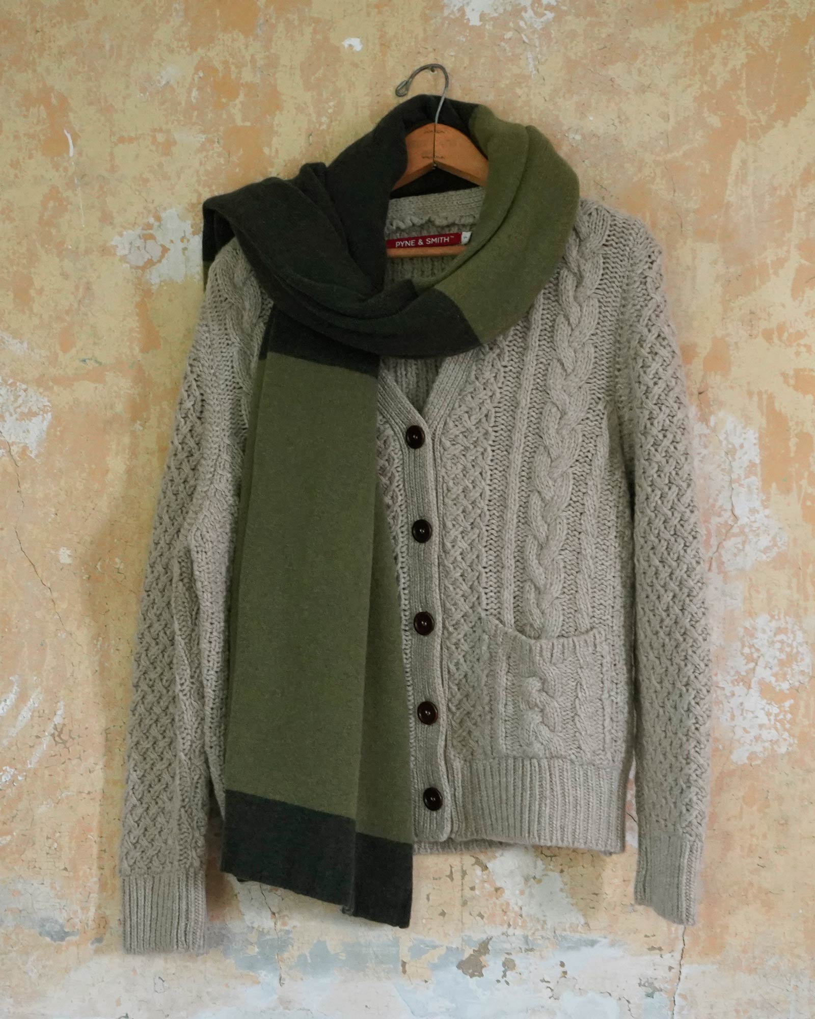 Green Color Block Blanket Scarf