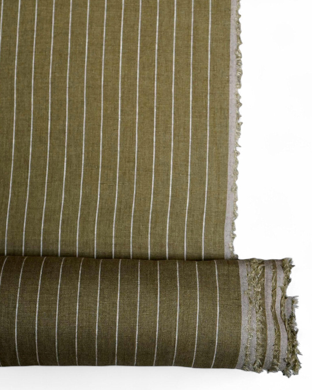 Kelp Green Stripe Linen