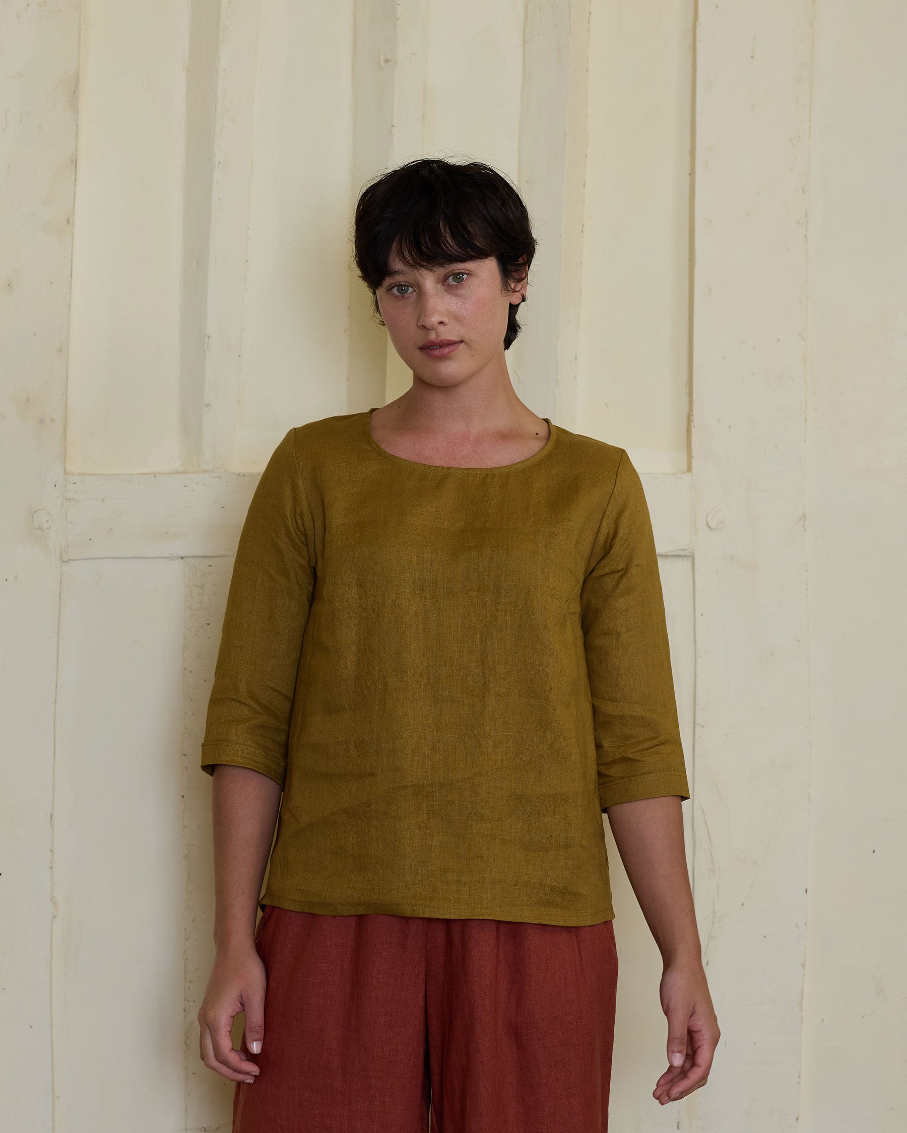 Blouse No.12 Everyday Linen Shirt in Cumin