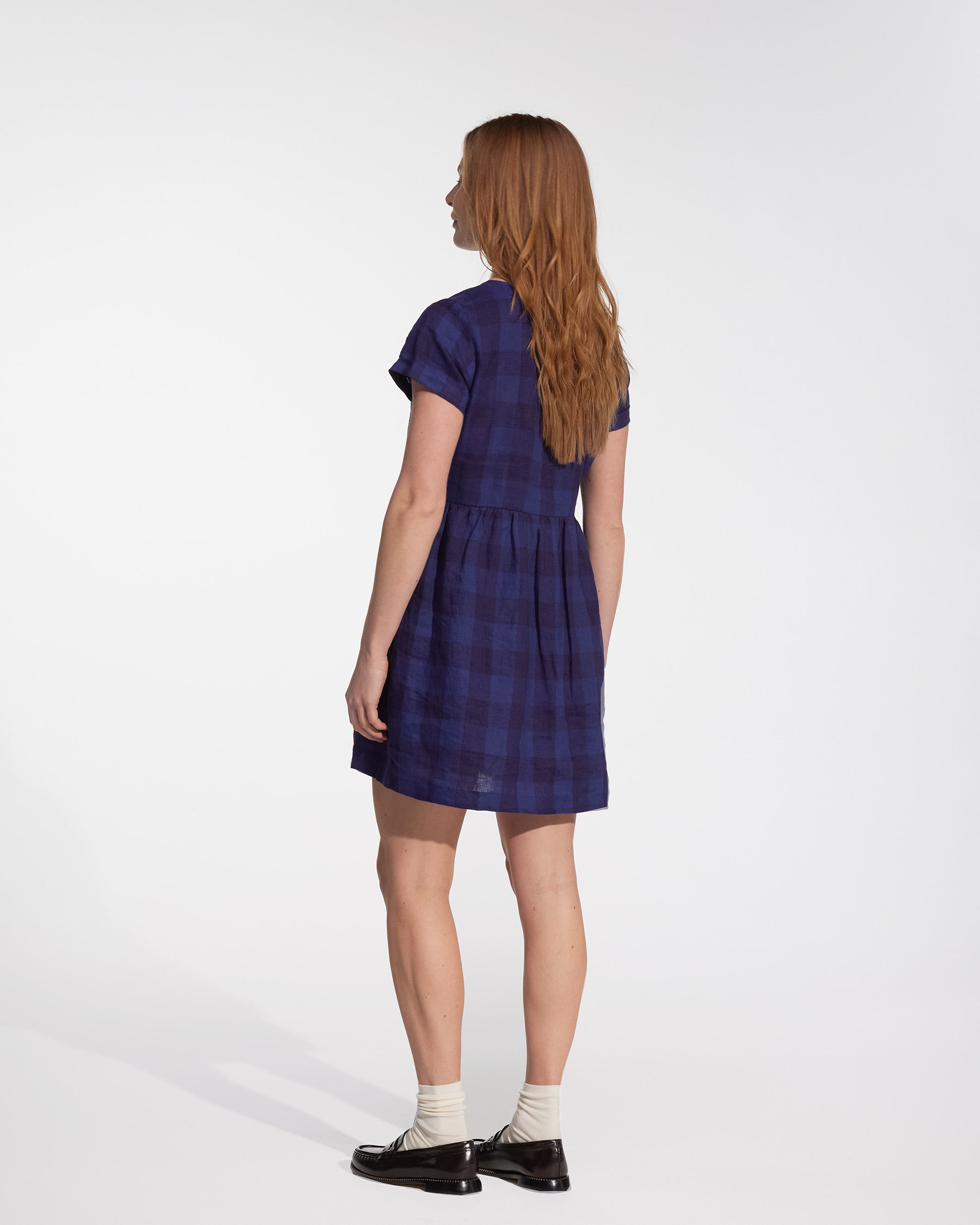 No.10 Button Up Linen Dress in Midsommar Night Check | Pyne & Smith Clothiers No.10 Button Up Linen Dress in Midsommar Night Check | Pyne & Smith Clothiers