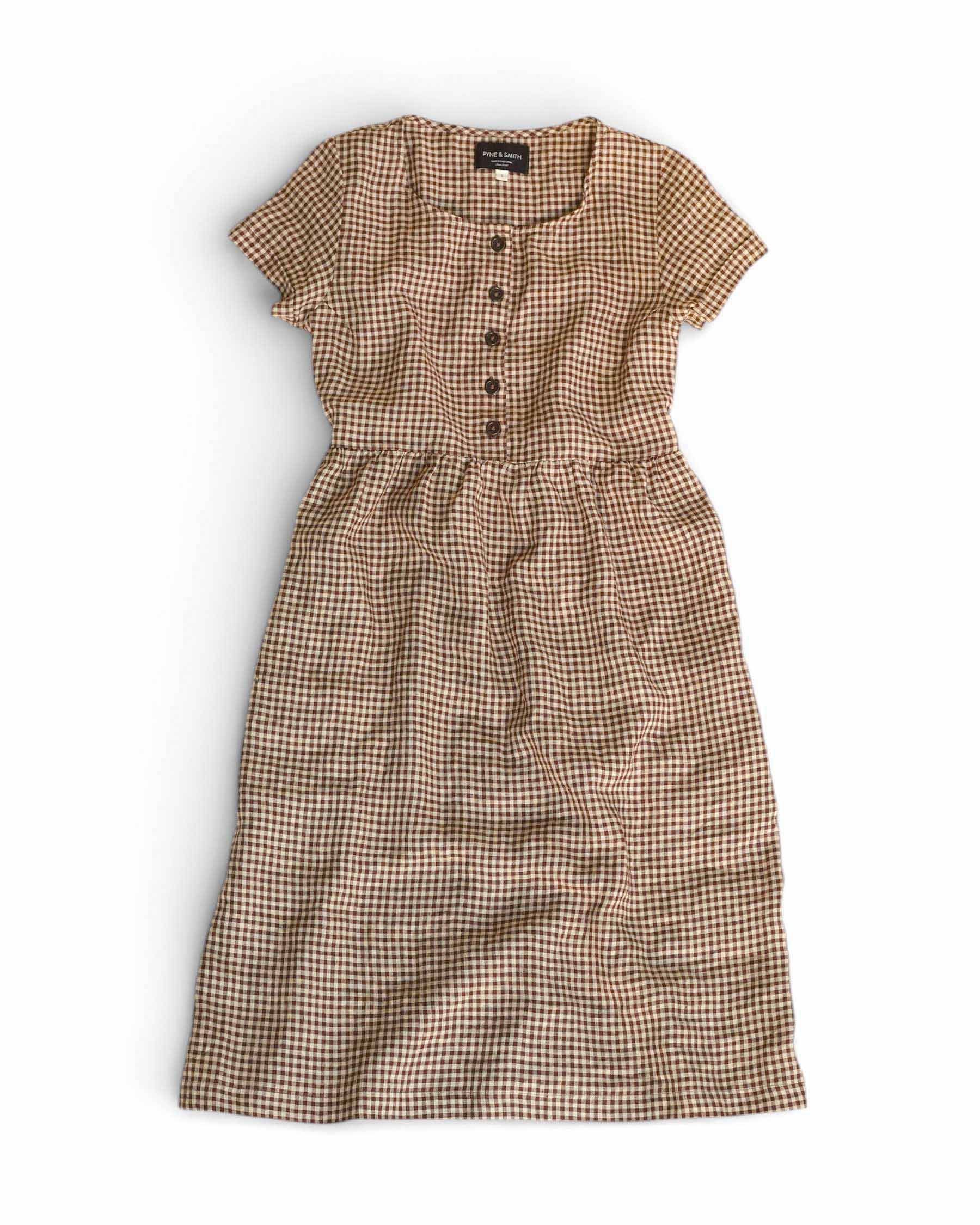 No.11 Classic Button Up Linen Dress in Topsham Check | Pyne & Smith Clothiers No.11 Classic Button Up Linen Dress in Topsham Check | Pyne & Smith Clothiers
