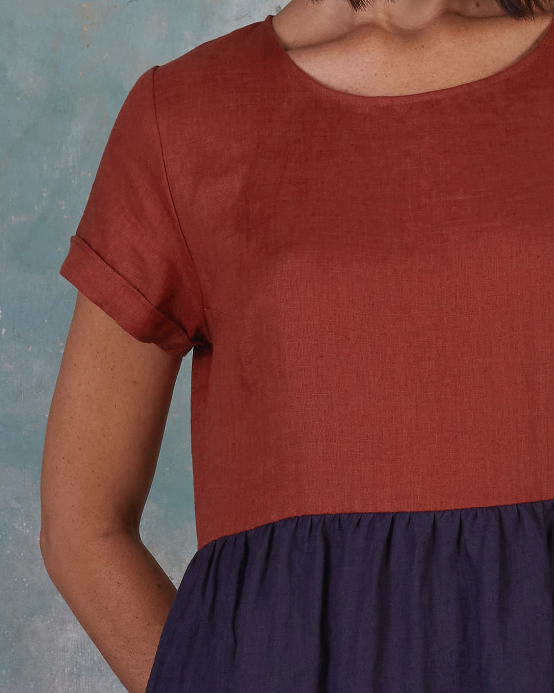 No.17 Full Length Linen Tea Dress in Nicchio