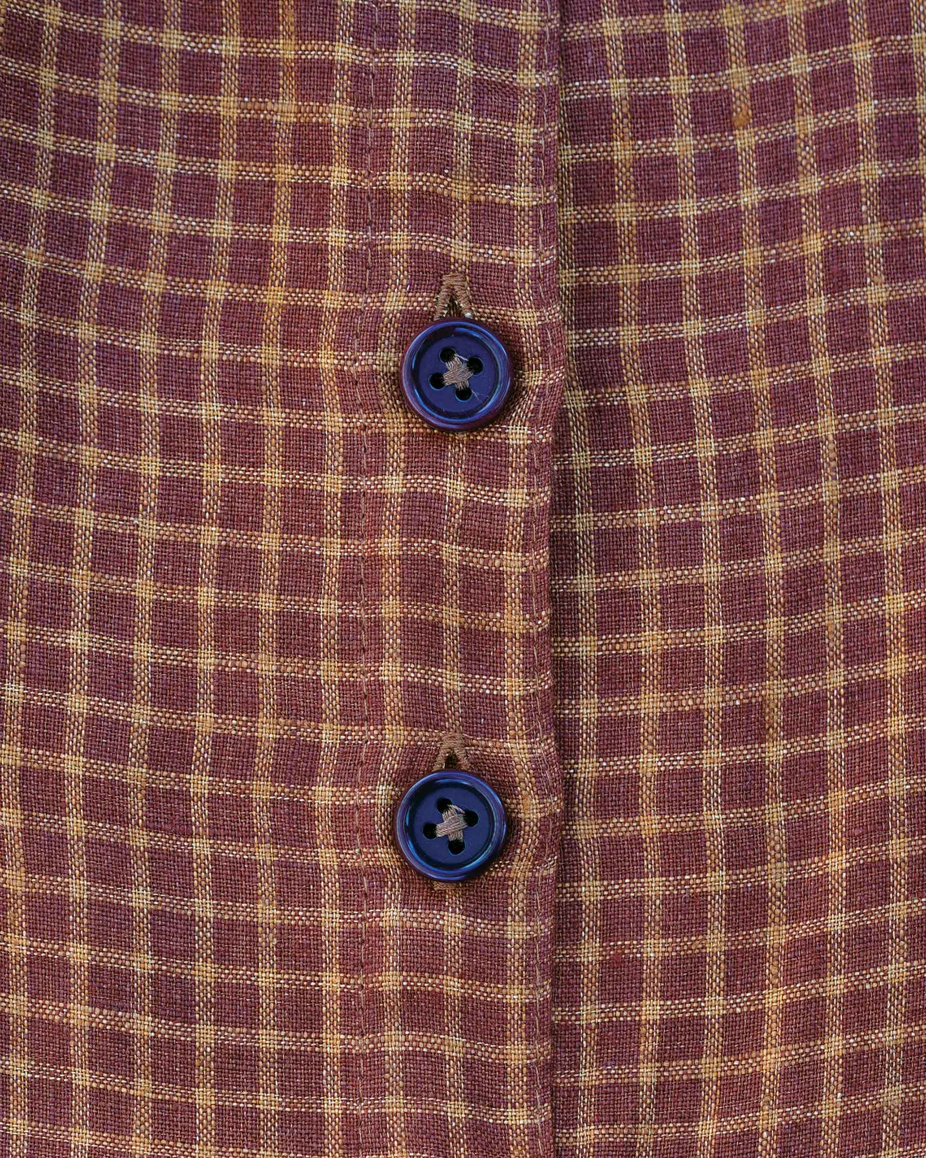 No.22 Collared, Button up Linen Dress in Kentish Town Check