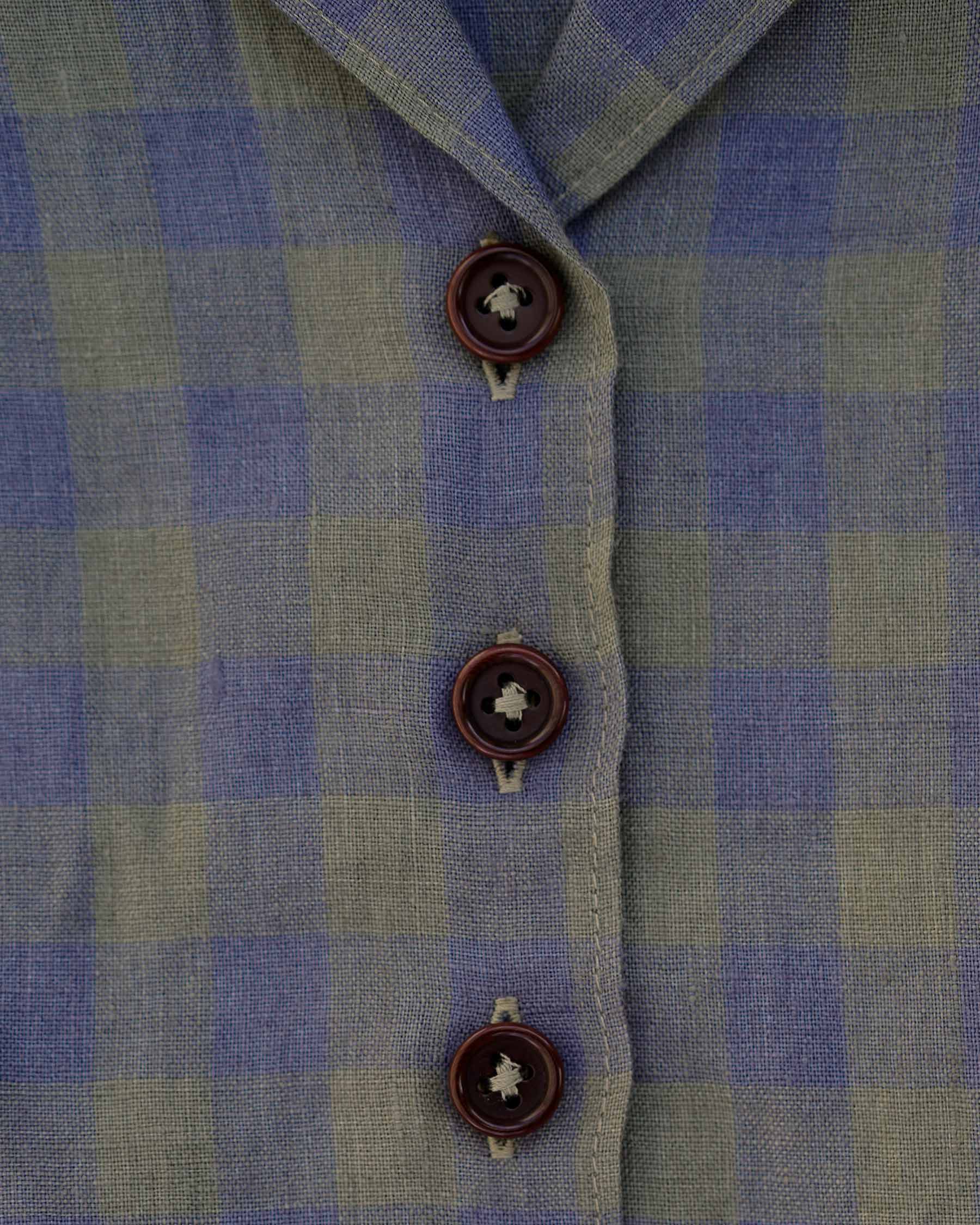 No.30 Collared Linen Dress in Emilie Check