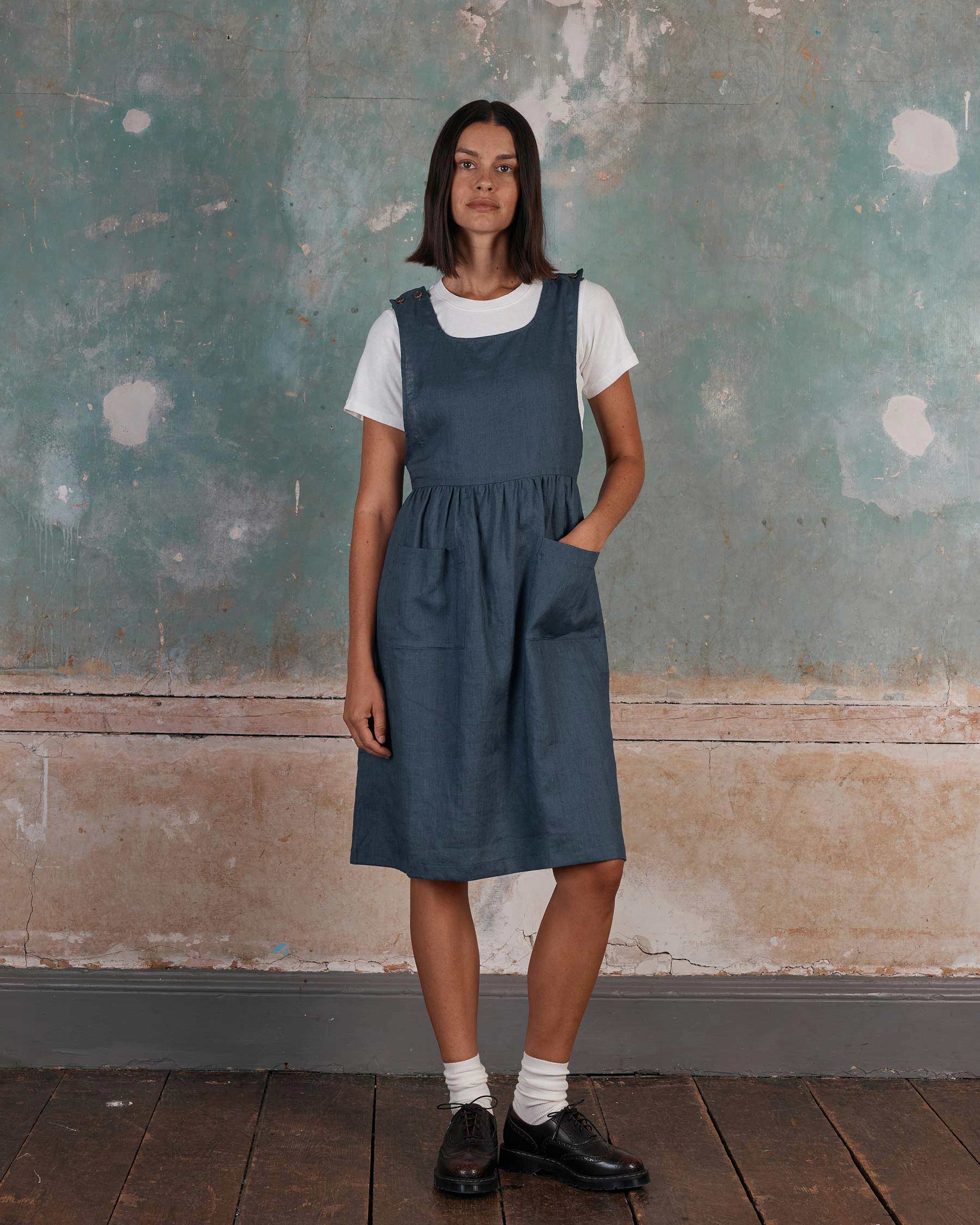 No.32 The Pinafore Dress in Vintage Indigo