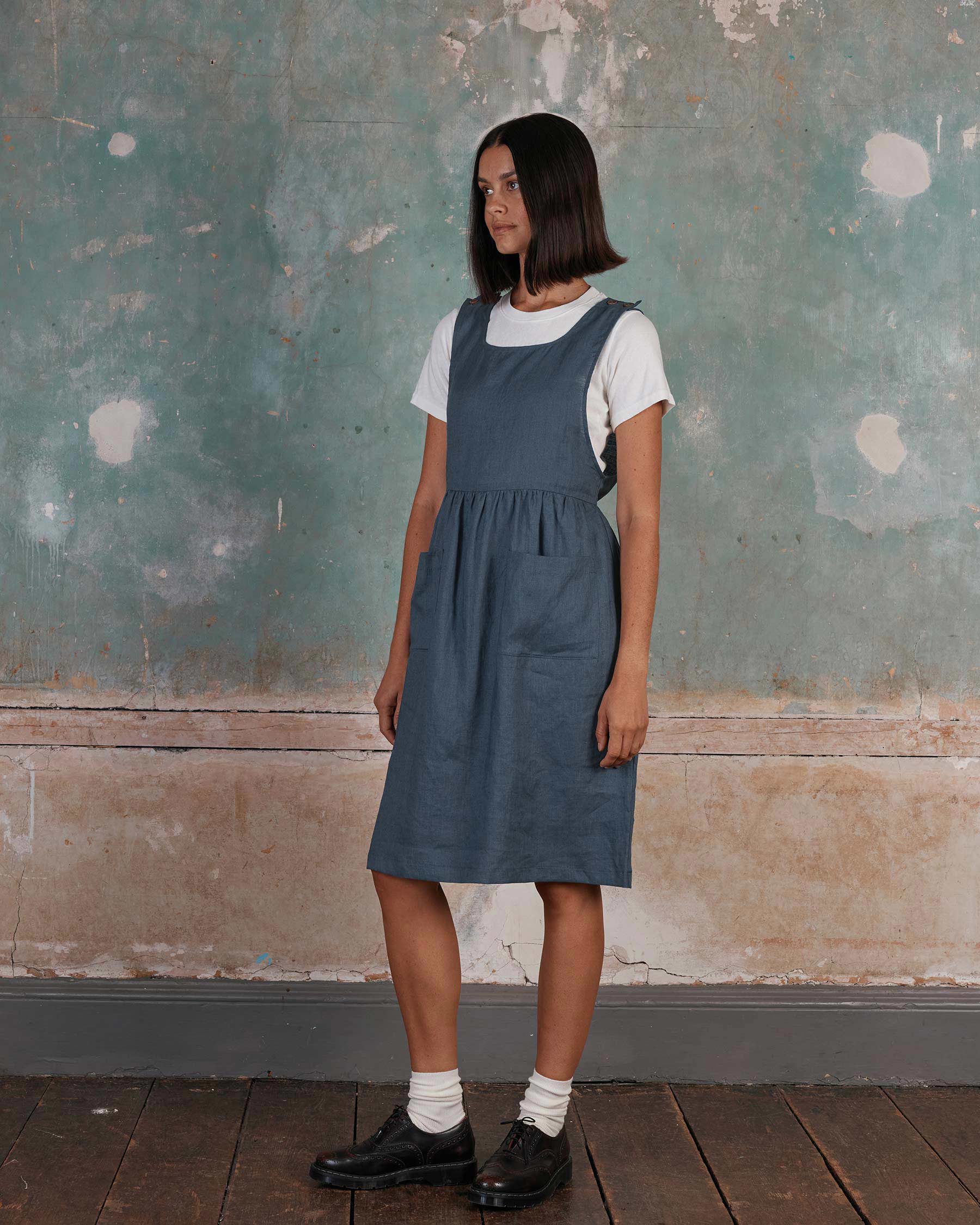 No.32 The Pinafore Dress in Vintage Indigo