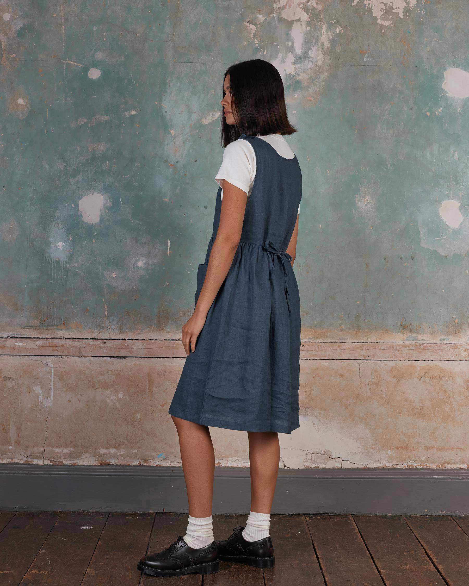 No.32 The Pinafore Dress in Vintage Indigo