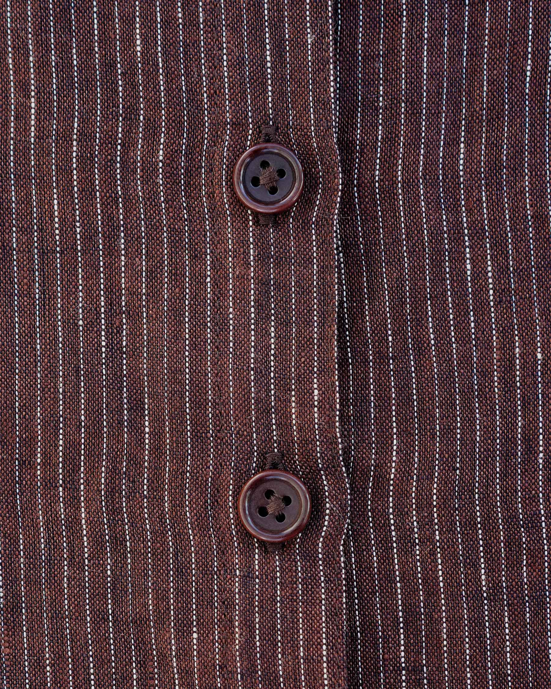 No.39 The Linen Shirtdress in Turkish Coffee Stripe