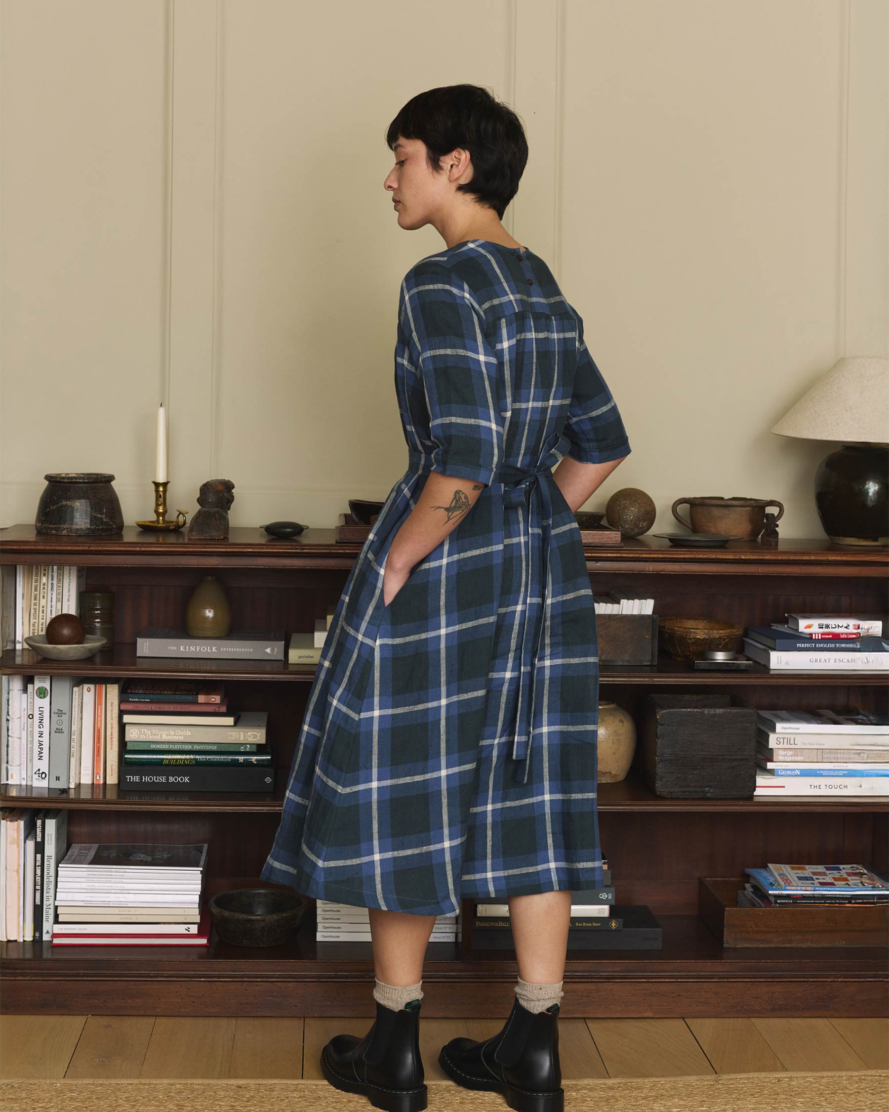 Maxi Linen Dress in Stirling Plaid | Pyne & Smith Maxi Linen Dress in Stirling Plaid | Pyne & Smith