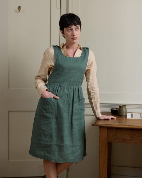 The Pinafore Dress in Carriage Green | Pyne & Smith The Pinafore Dress in Carriage Green | Pyne & Smith