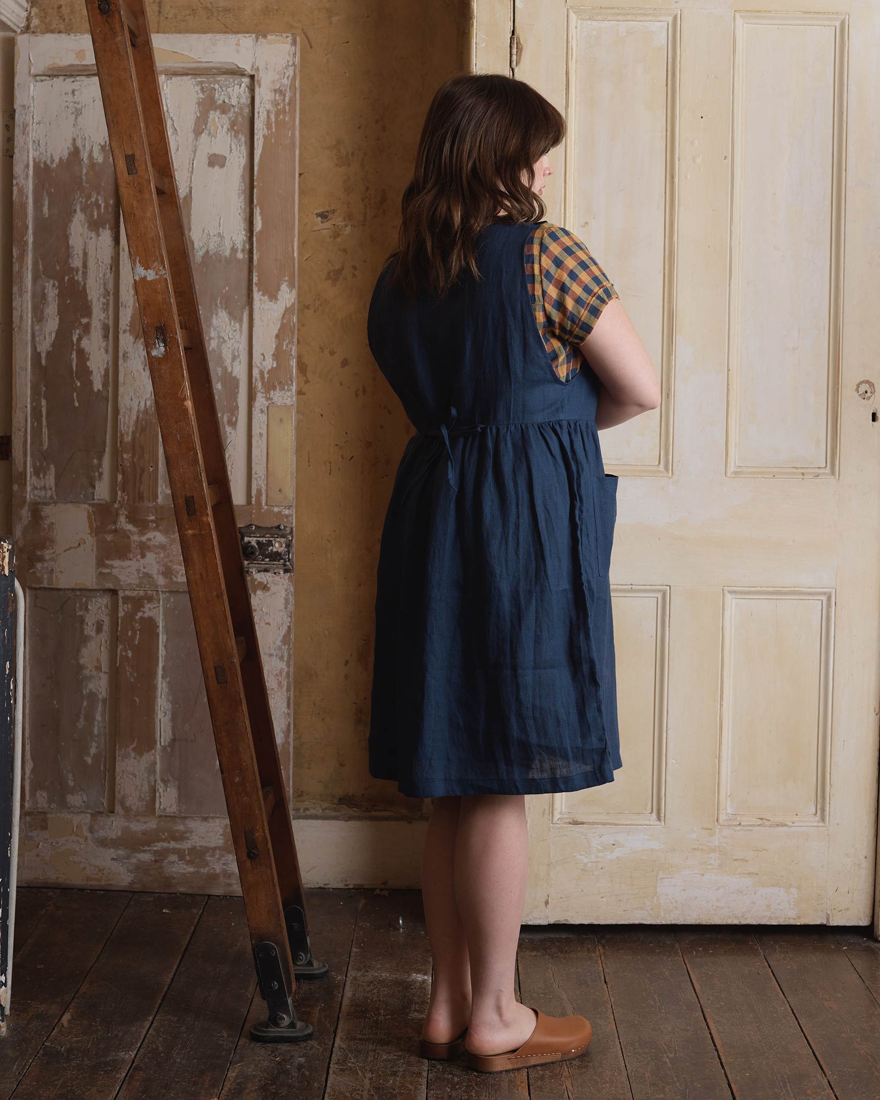 The Pinafore Dress In Navy Blue Pyne And Smith 8348