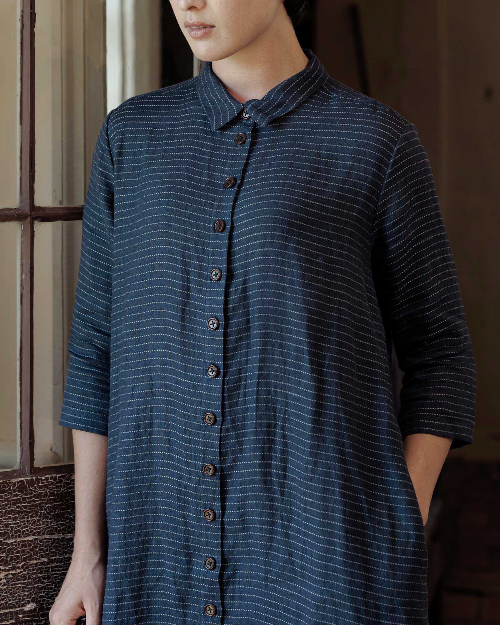 No.39 The Linen Shirtdress in The Swedish Blue