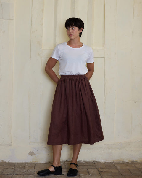 Ready to ship top - May skirt - Midi linen skirt - Simple linen skirt - High waist linen skirt - Soft linen skirt - Washed linen skirt