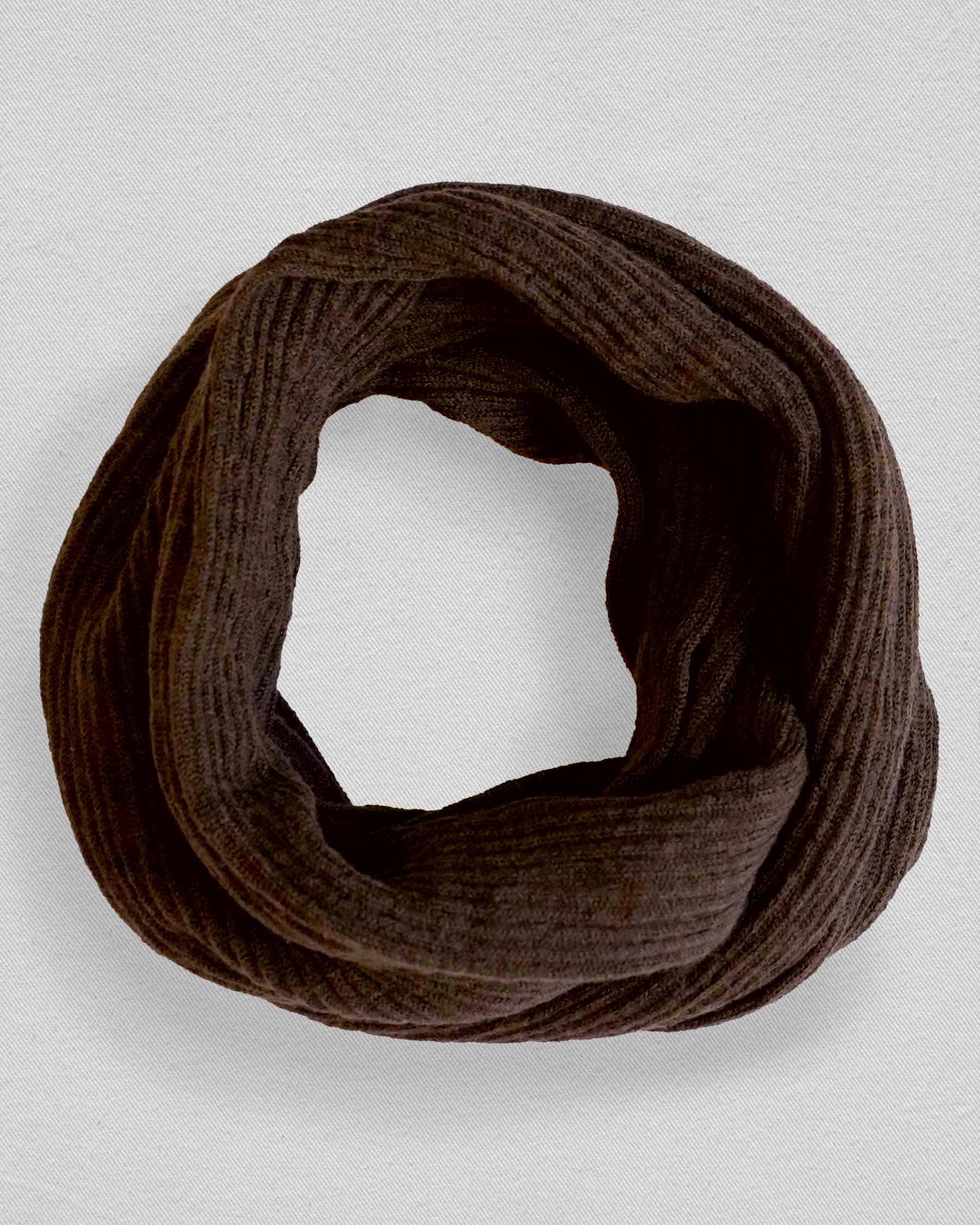 Merino Wool Snood in Dark Brown