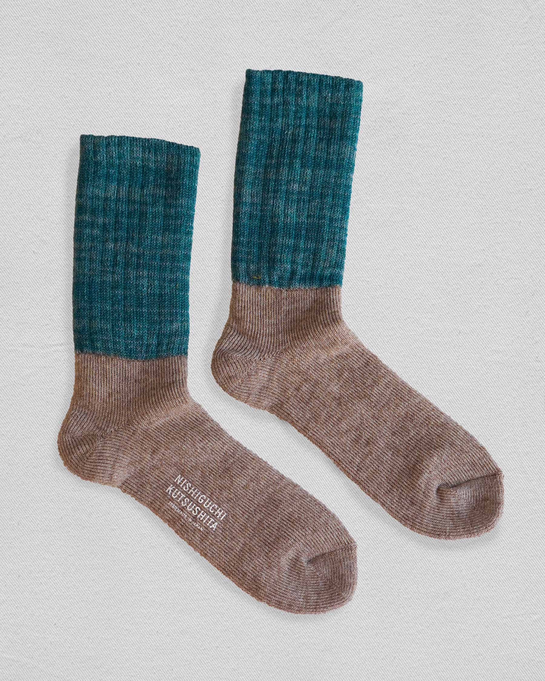 Mohair Wool Pile Socks in Trail Road