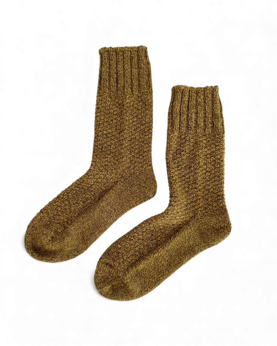 Wool Cotton Boot Socks in Mustard